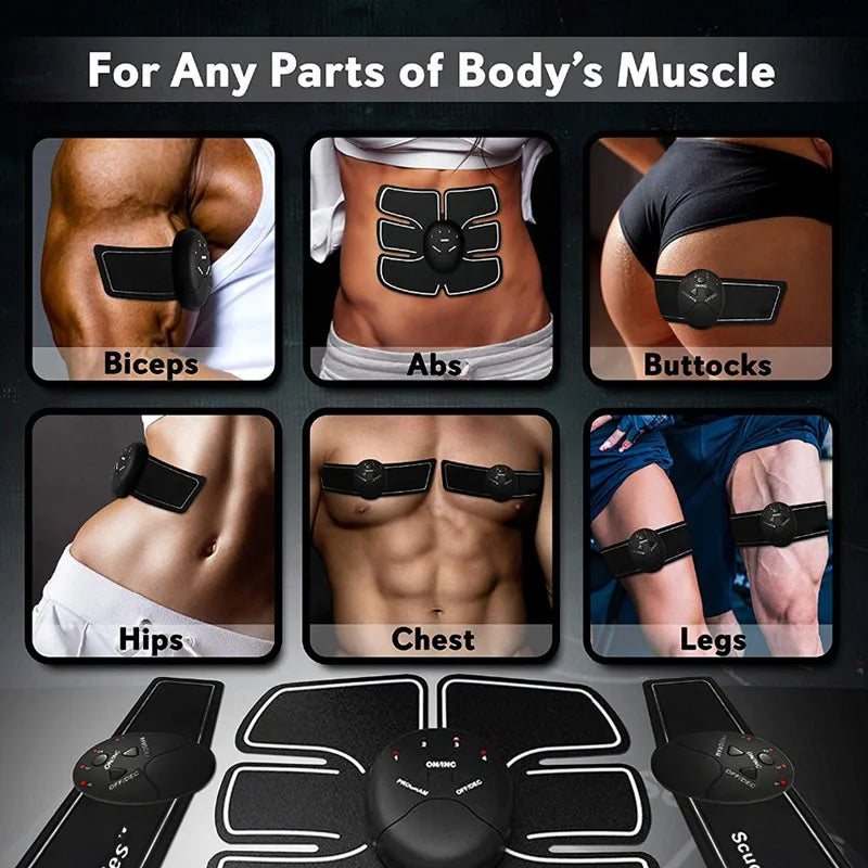 Electric Wireless Muscle Stimulator, Ems, Buttocks, Hips, Trainer, Abdomen, ABS, Stimulator, Fitness, Body Slimming Massager